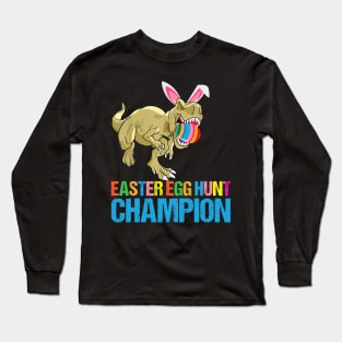 T Rex Dinosaur Easter Egg Rabbit Bunny T Shirt for Boys Long Sleeve T-Shirt